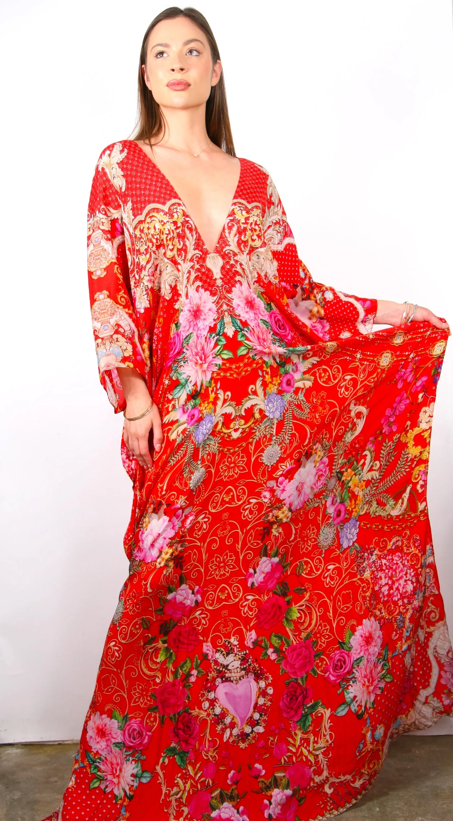 China Rose - Eiffel Maxi Kaftan