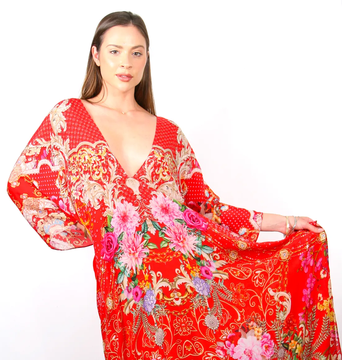 China Rose - Eiffel Maxi Kaftan