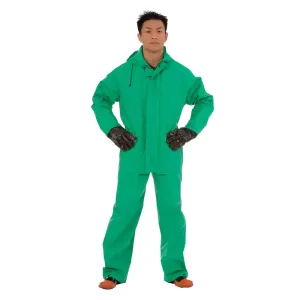 Cordova Apex-FR PVC/Nylon Chemical Suit .45 mm - 2-Piece Attached Drawstring Hood  Green - RS452G