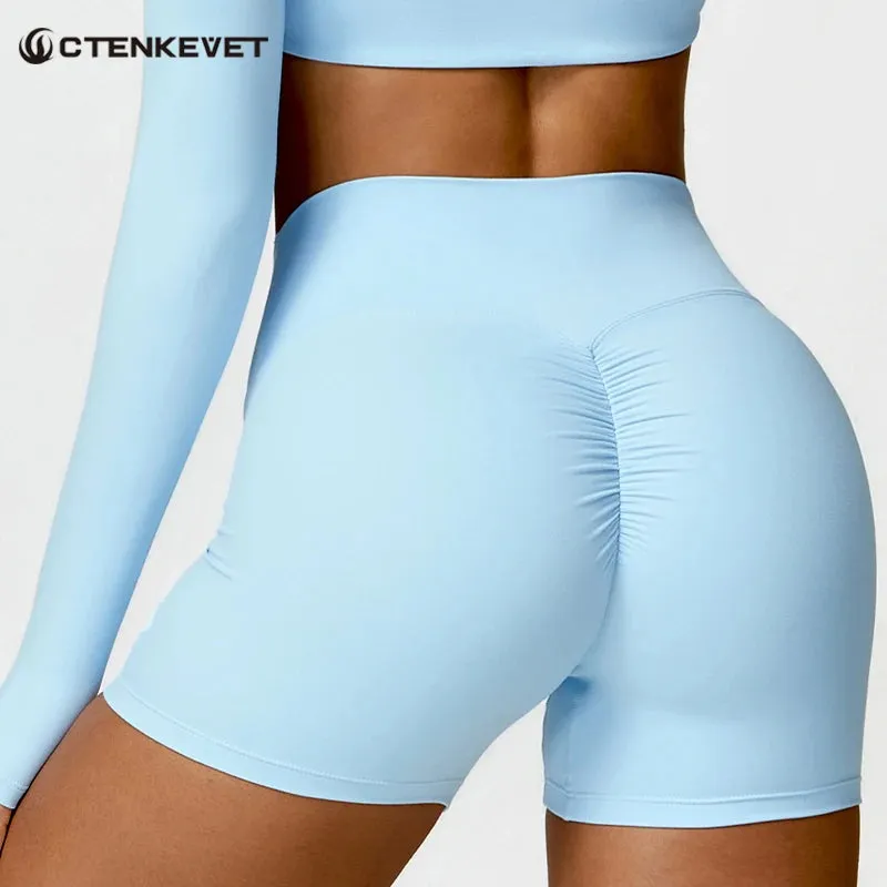 Ctenkevet Solid Color Women Fitness Quick-Dry Sport Short