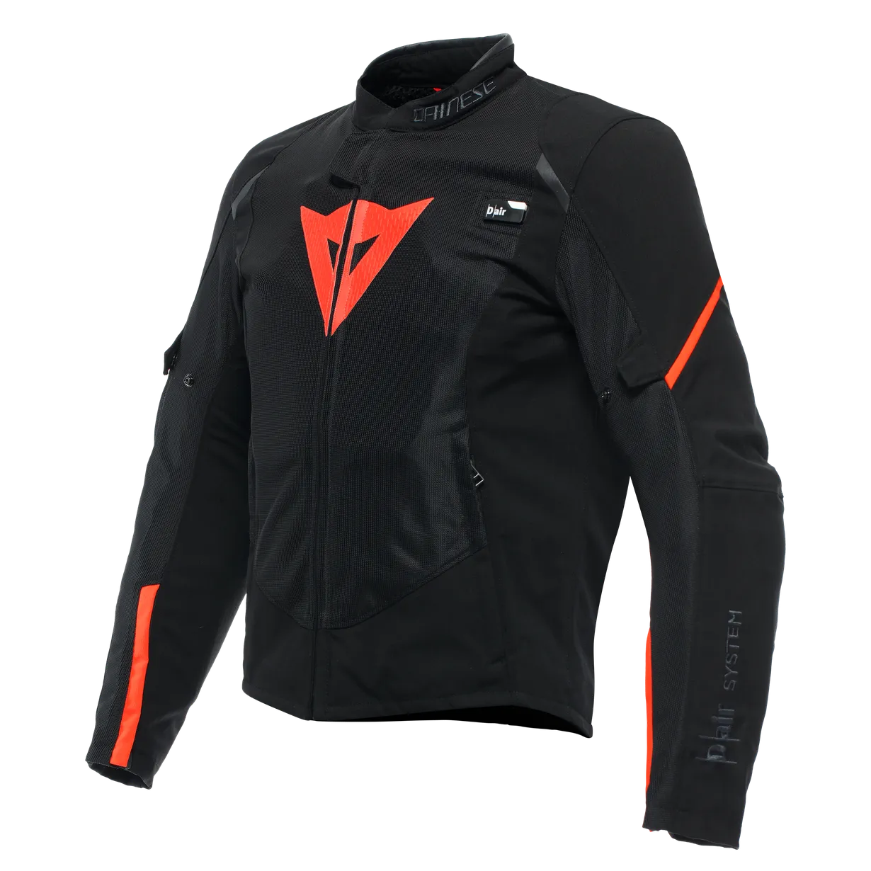 DAINESE SMART LS SPORT BLACK/FLURO RED TEXTILE JACKET