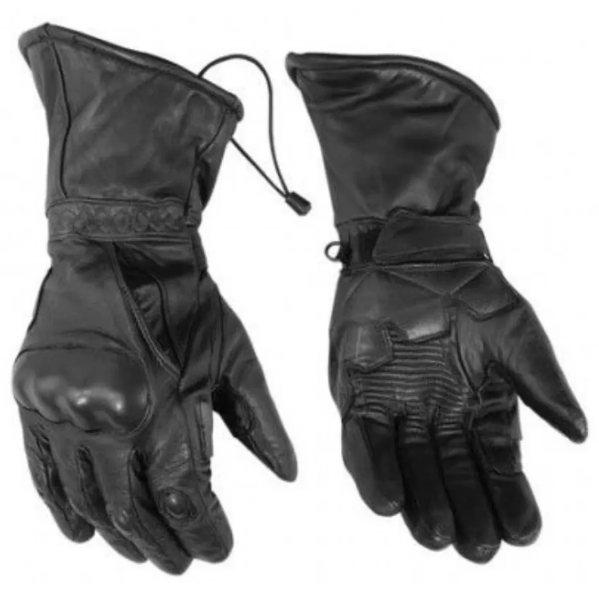 Daniel Smart Men's Gauntlet High-Performance Insulated Touring Leather Gloves, Black