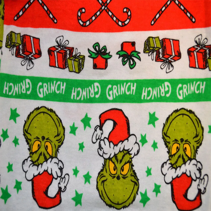 Dr Seuss Grinch Holiday Stripes Infant One Piece Pajama