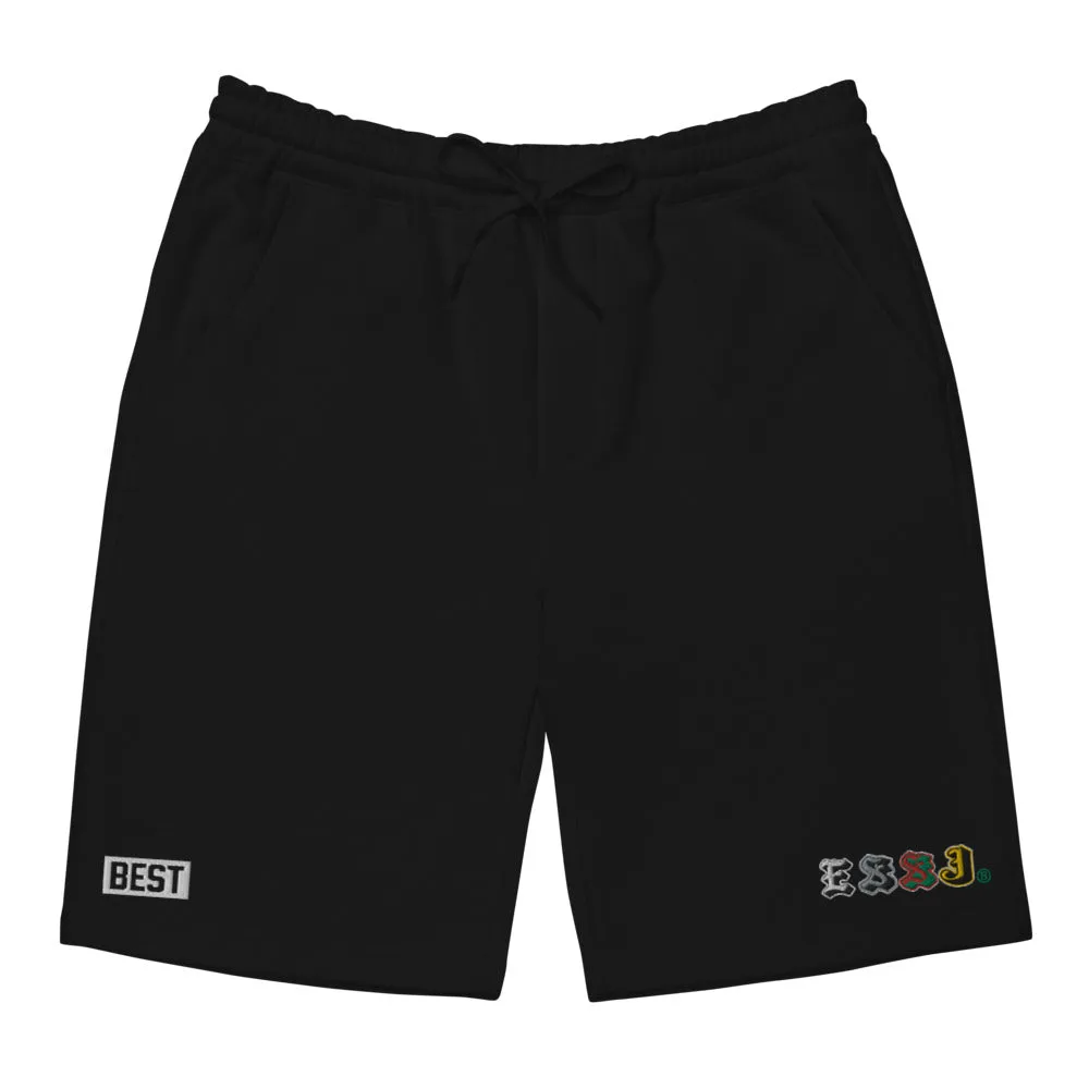 EMBROIDERED ESSJ COLORS Men's fleece shorts