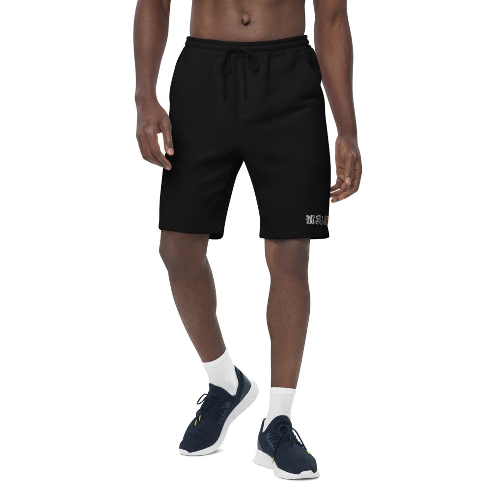 EMBROIDERED NSSJ COLORS Men's fleece shorts
