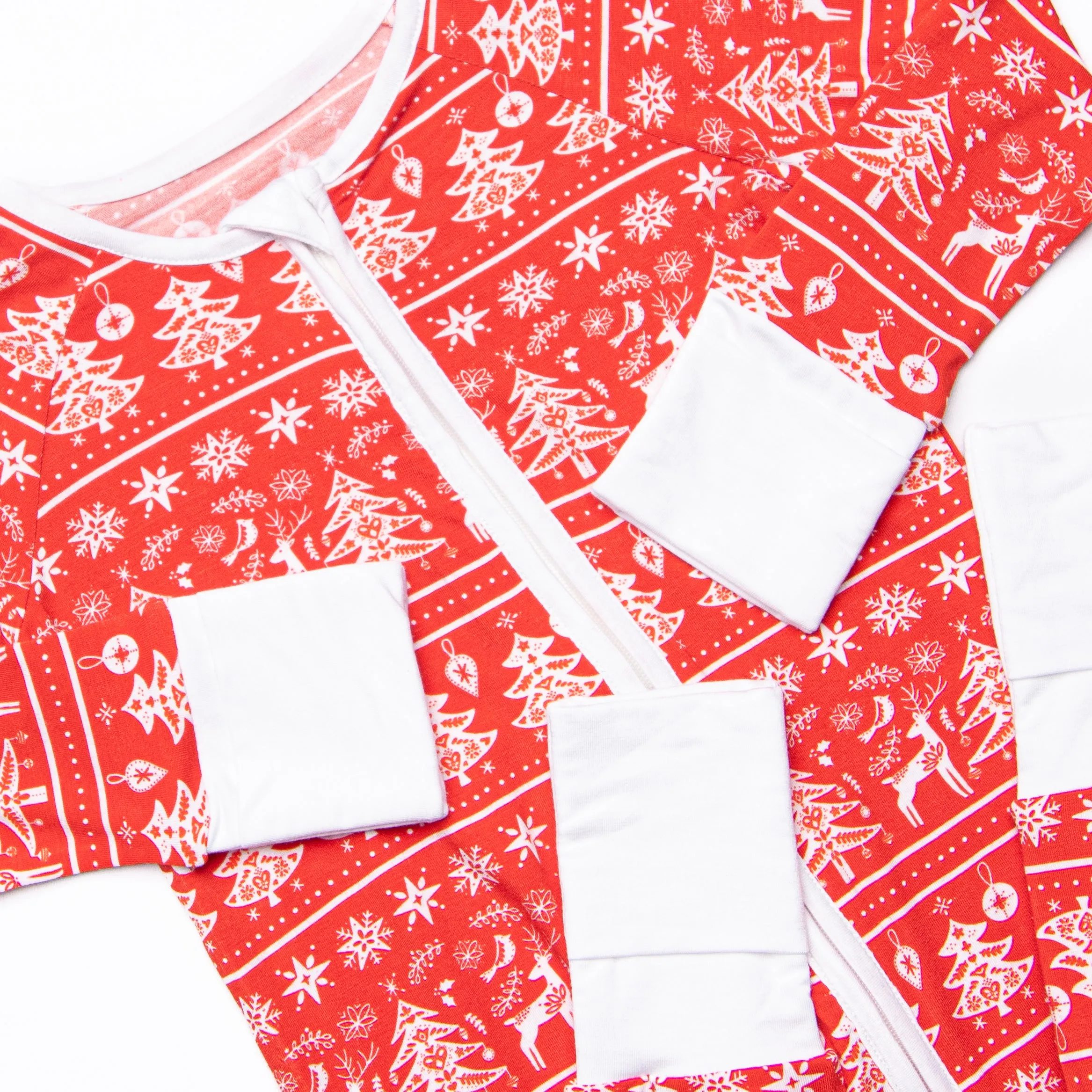 Fair Isle Favorites Bamboo Zippy Pajama, Red