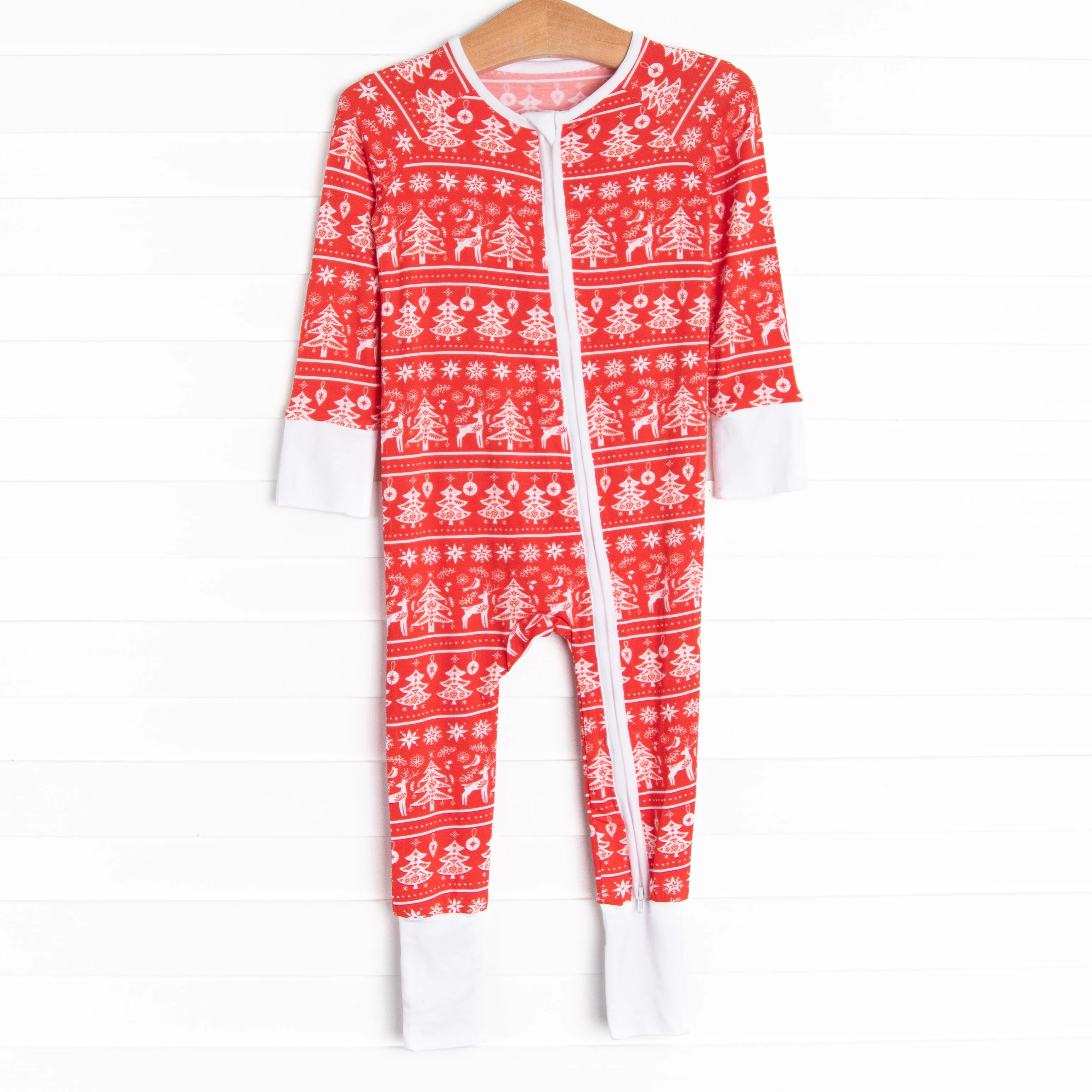 Fair Isle Favorites Bamboo Zippy Pajama, Red