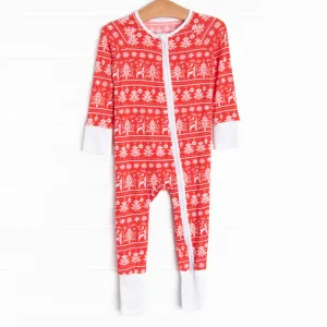 Fair Isle Favorites Bamboo Zippy Pajama, Red