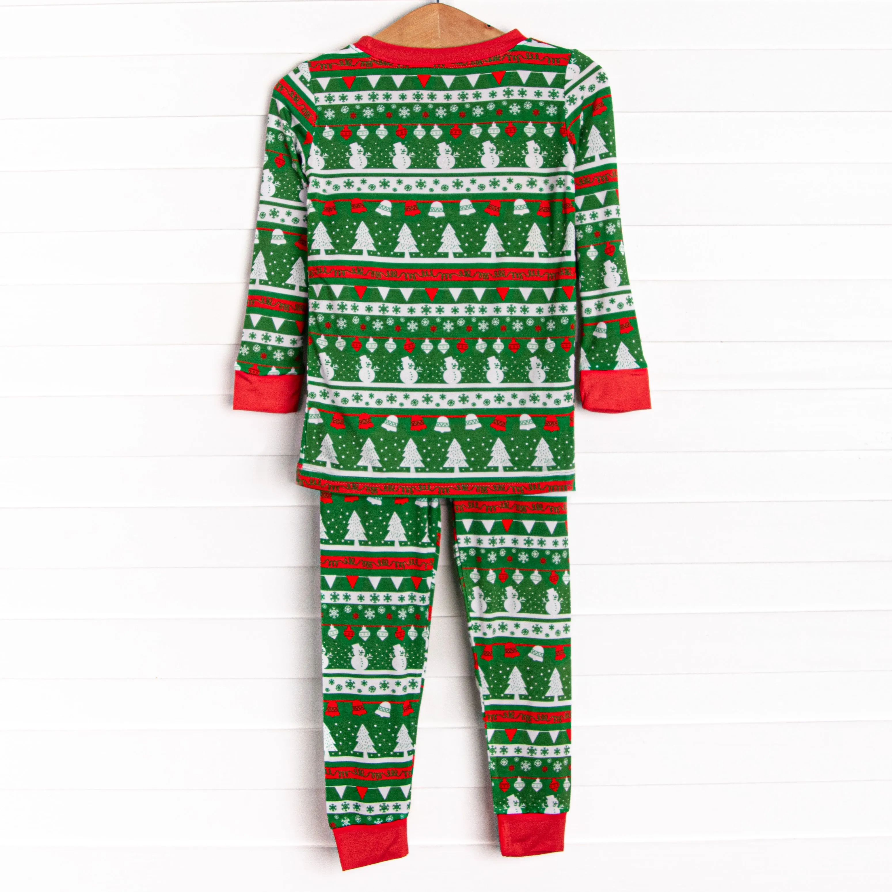 Fair Isle Festivities Bamboo Pajama Set, Green