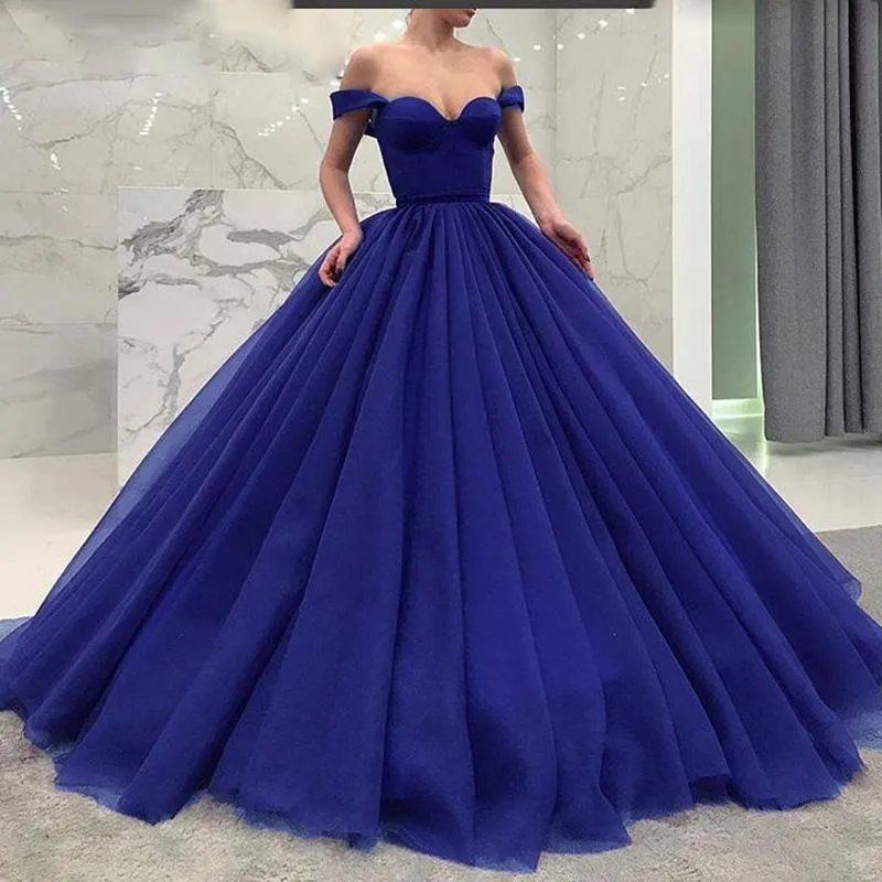 Fashionable Poofy Ball Gown Off the Shoulder Prom Dresses PFP0137