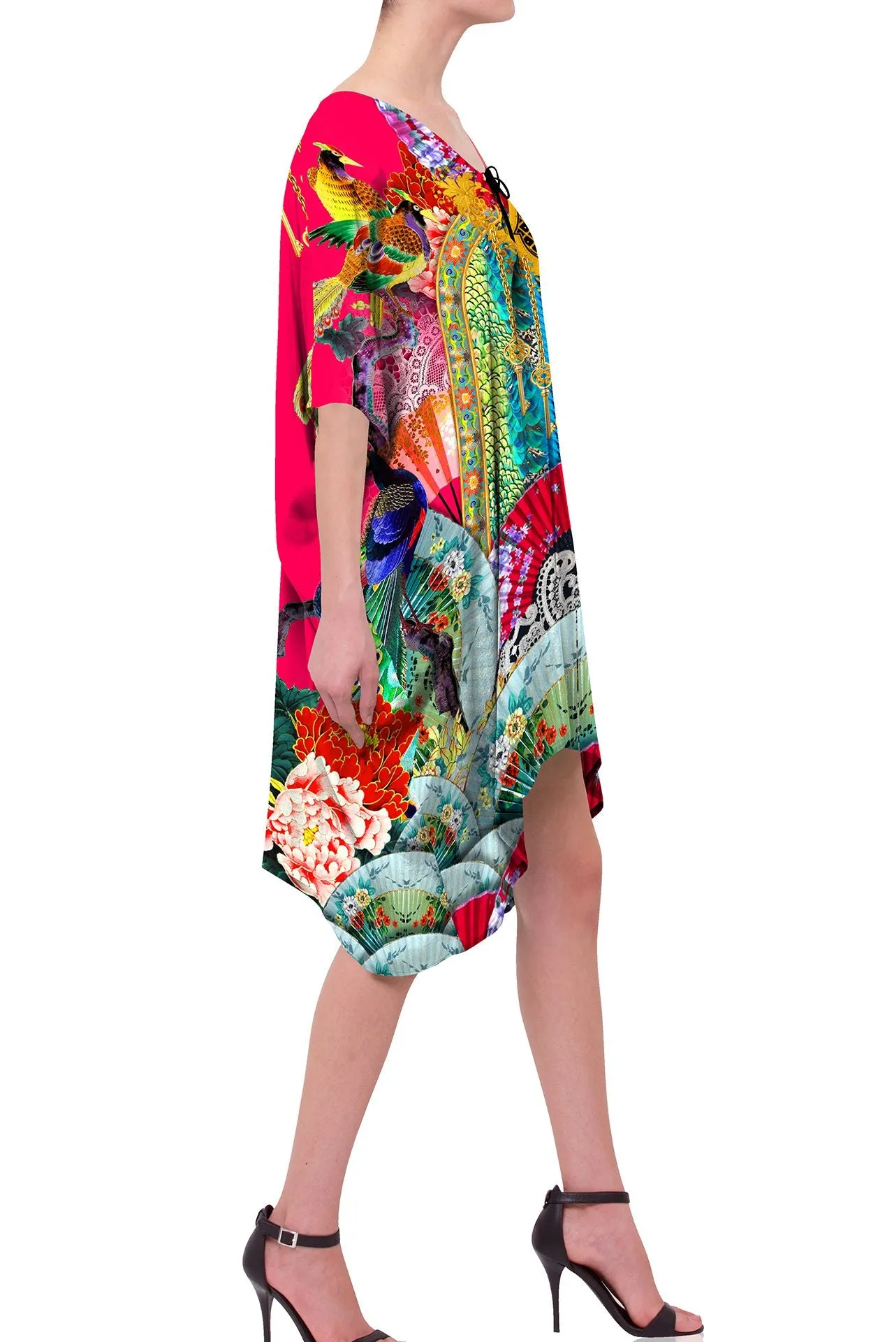 Flamingo Short Kaftan Dress Women