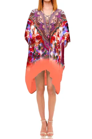 Floral Print Kaftan Dress Short