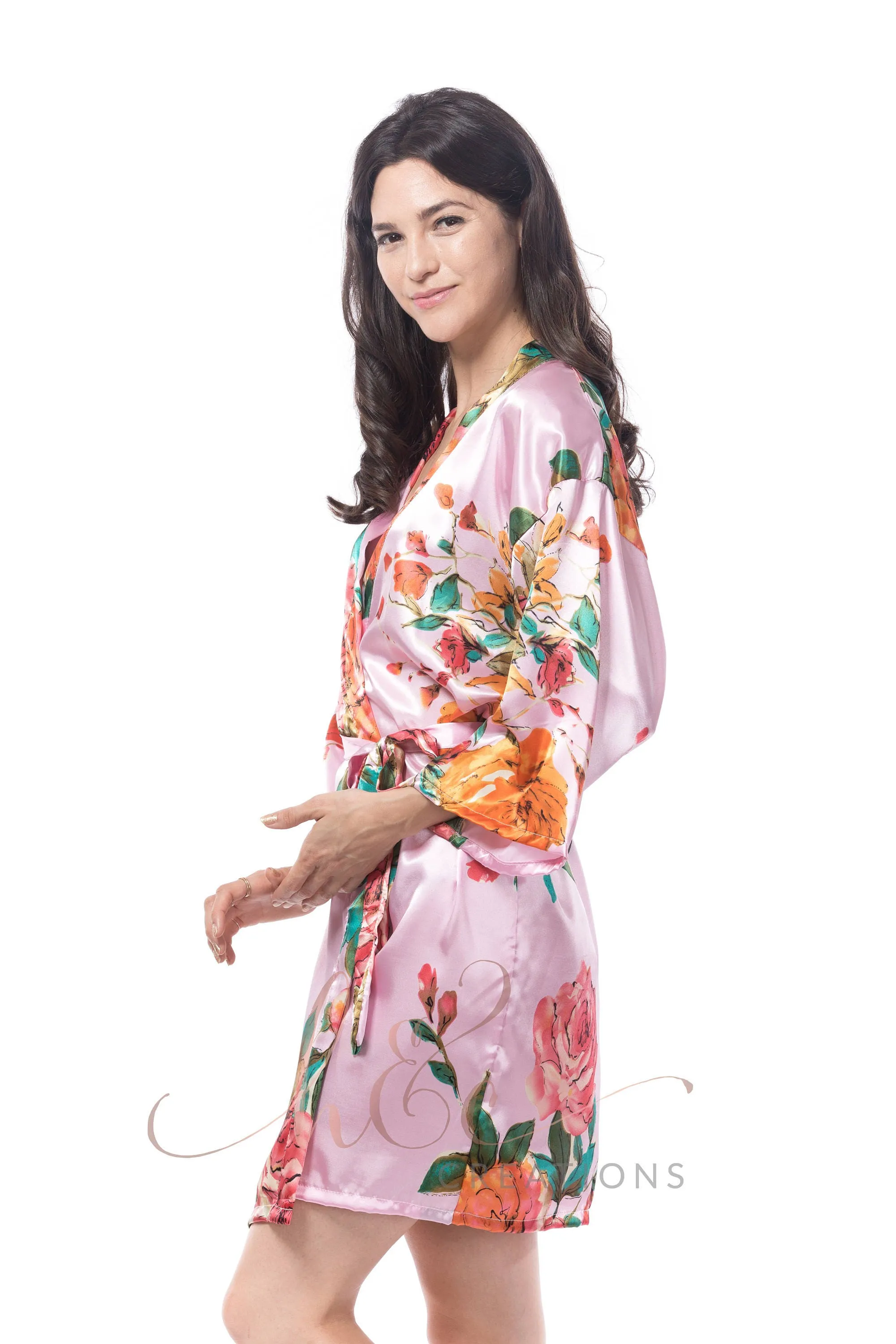 Floral Robes for Bridesmaids Kimono, Personalized Robes for Bridesmaids Plus Size, Rose Bridesmaid Robe Set, Bridesmaid Robes with Greenery