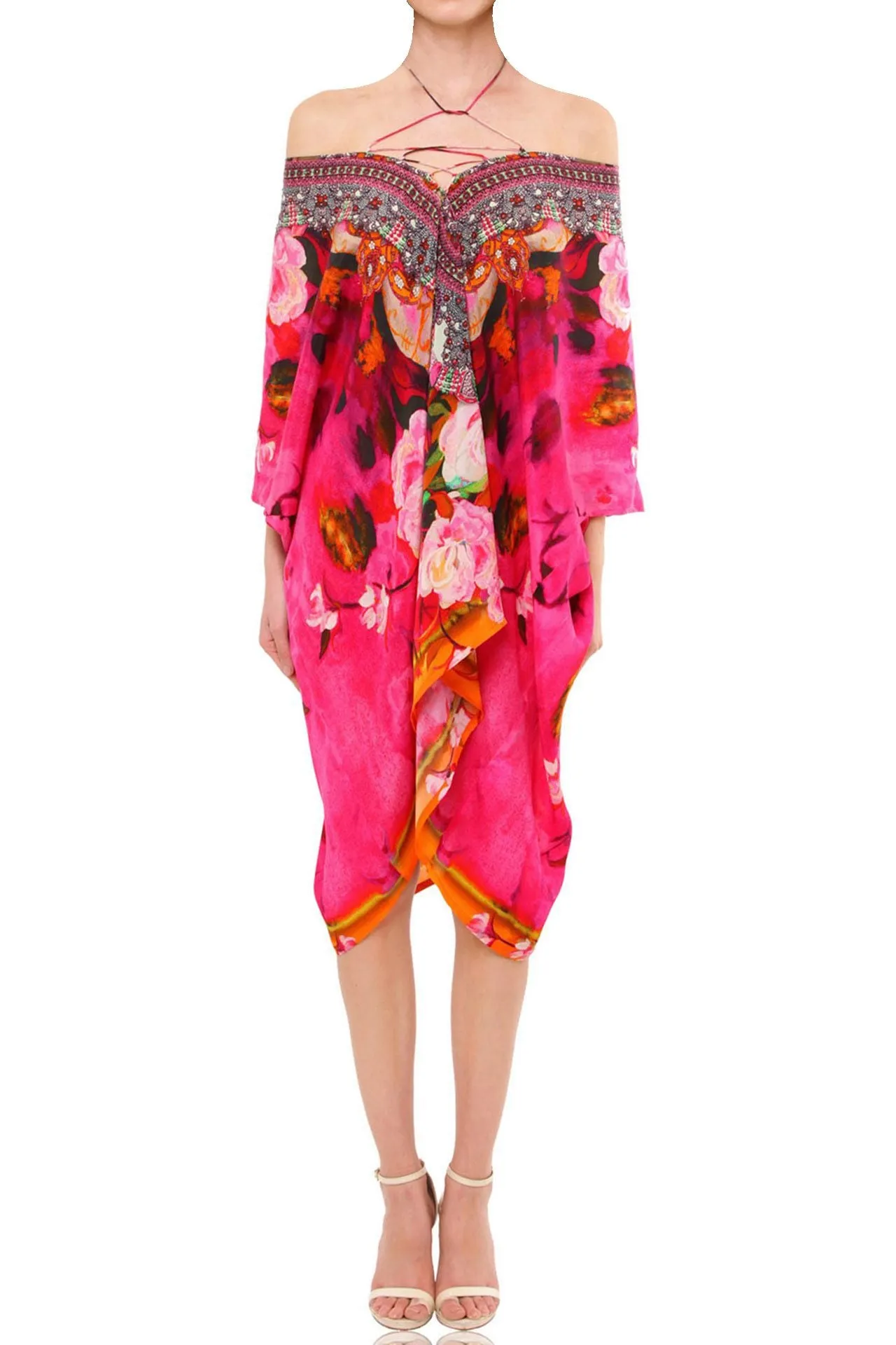 Floral Short Kaftan Dress