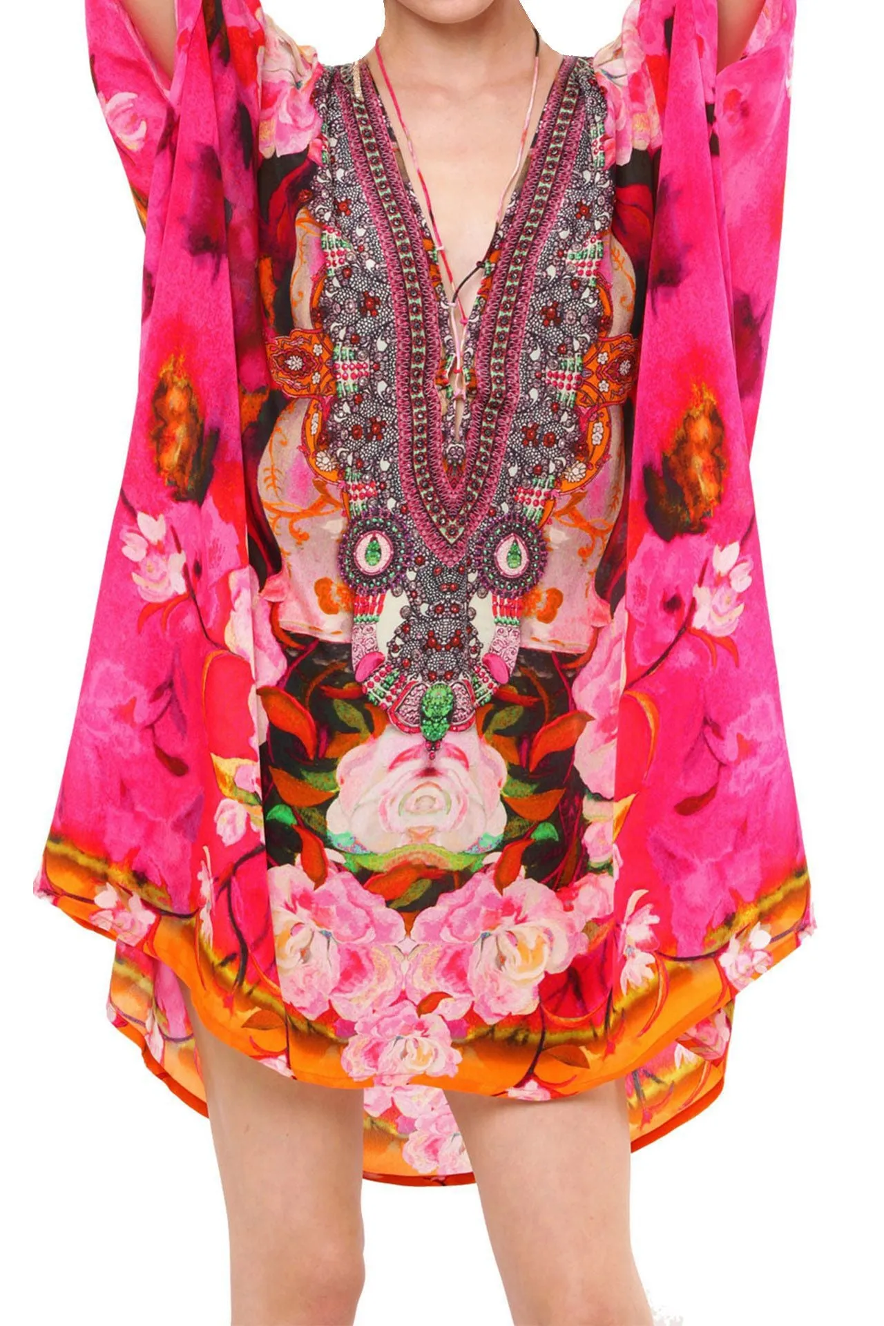 Floral Short Kaftan Dress