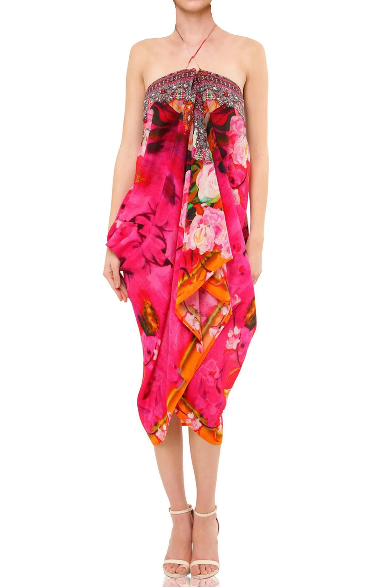 Floral Short Kaftan Dress