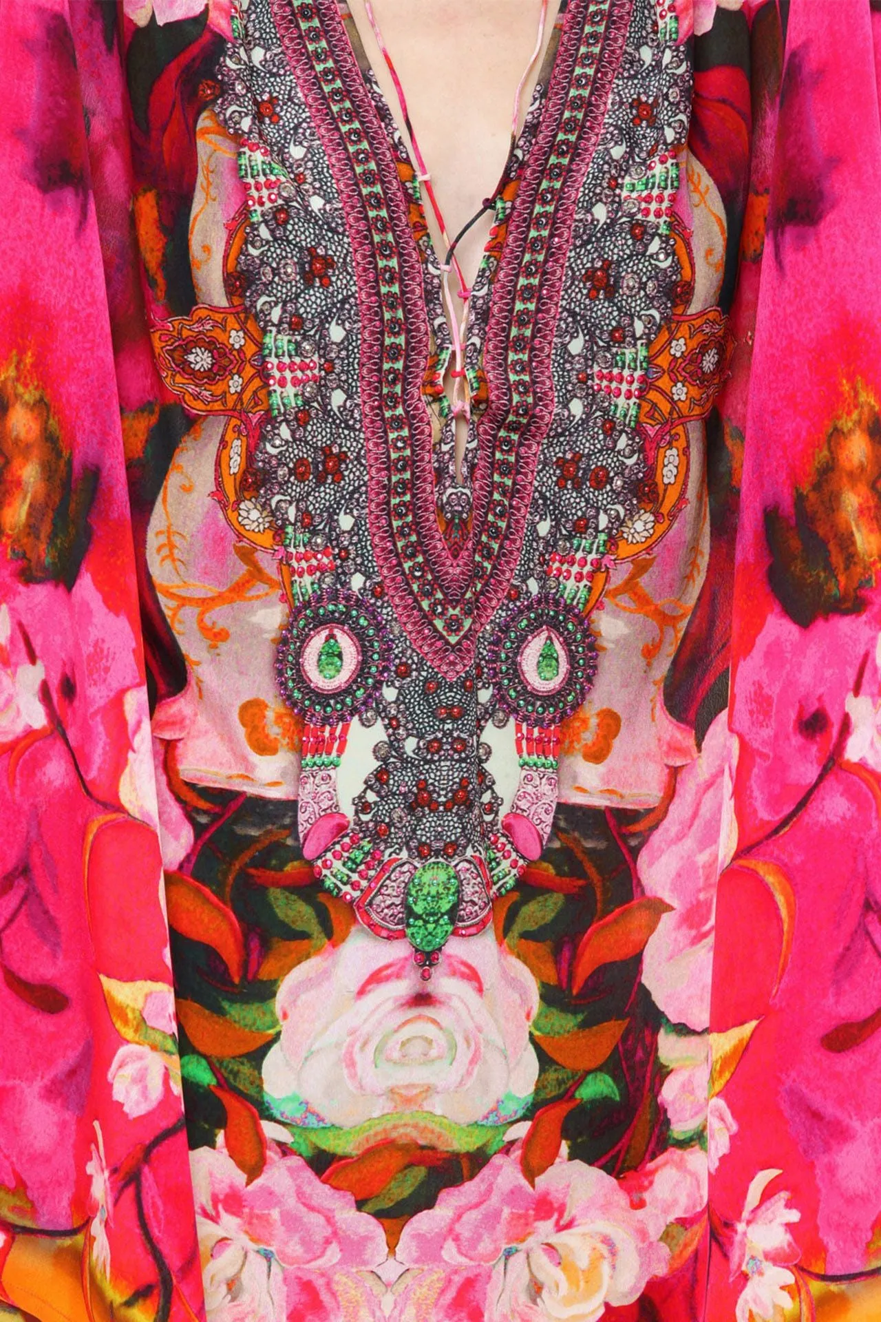 Floral Short Kaftan Dress