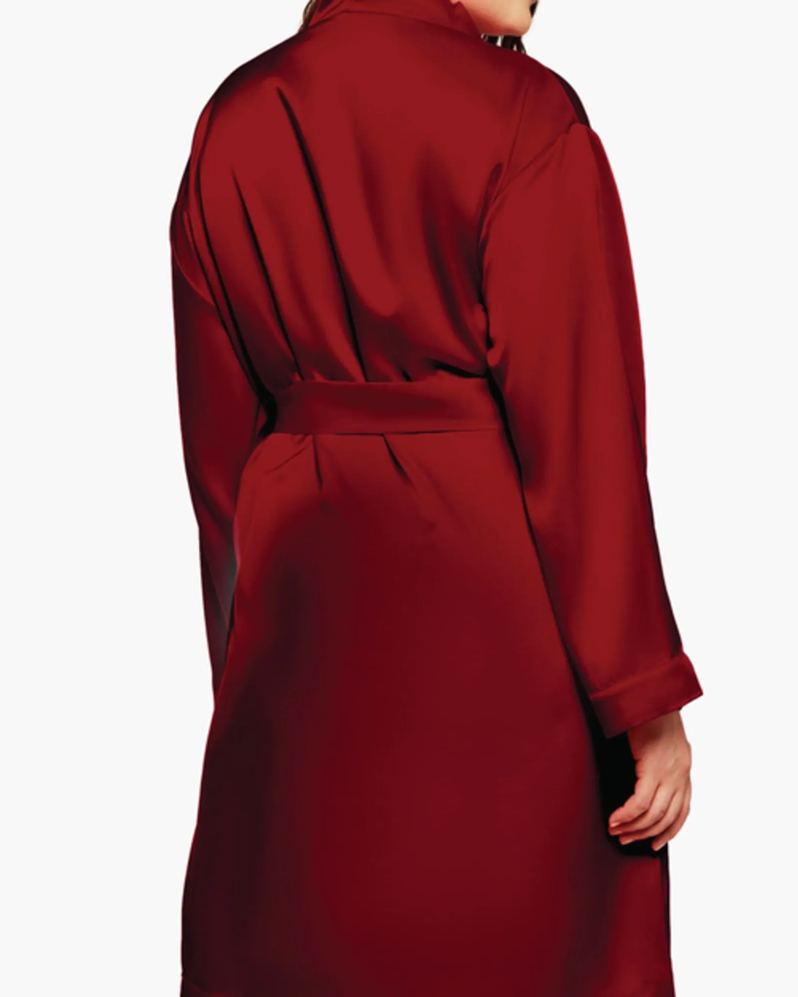 Gina Satin Robe | Burgundy