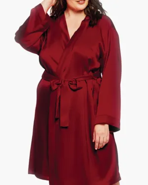Gina Satin Robe | Burgundy