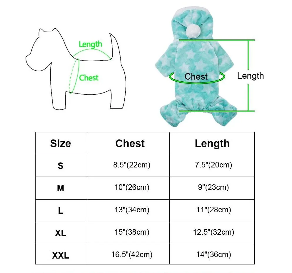 Hooded Star Fleece Dog PJs