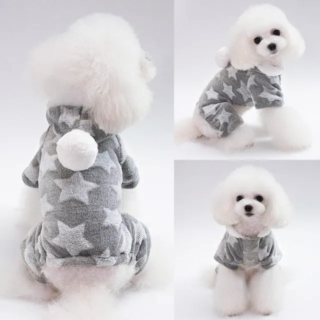 Hooded Star Fleece Dog PJs