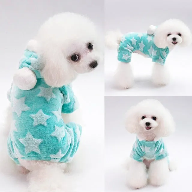Hooded Star Fleece Dog PJs