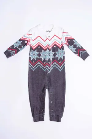 INFANT ROMPER FESTIVE FAIR ISLE PJ