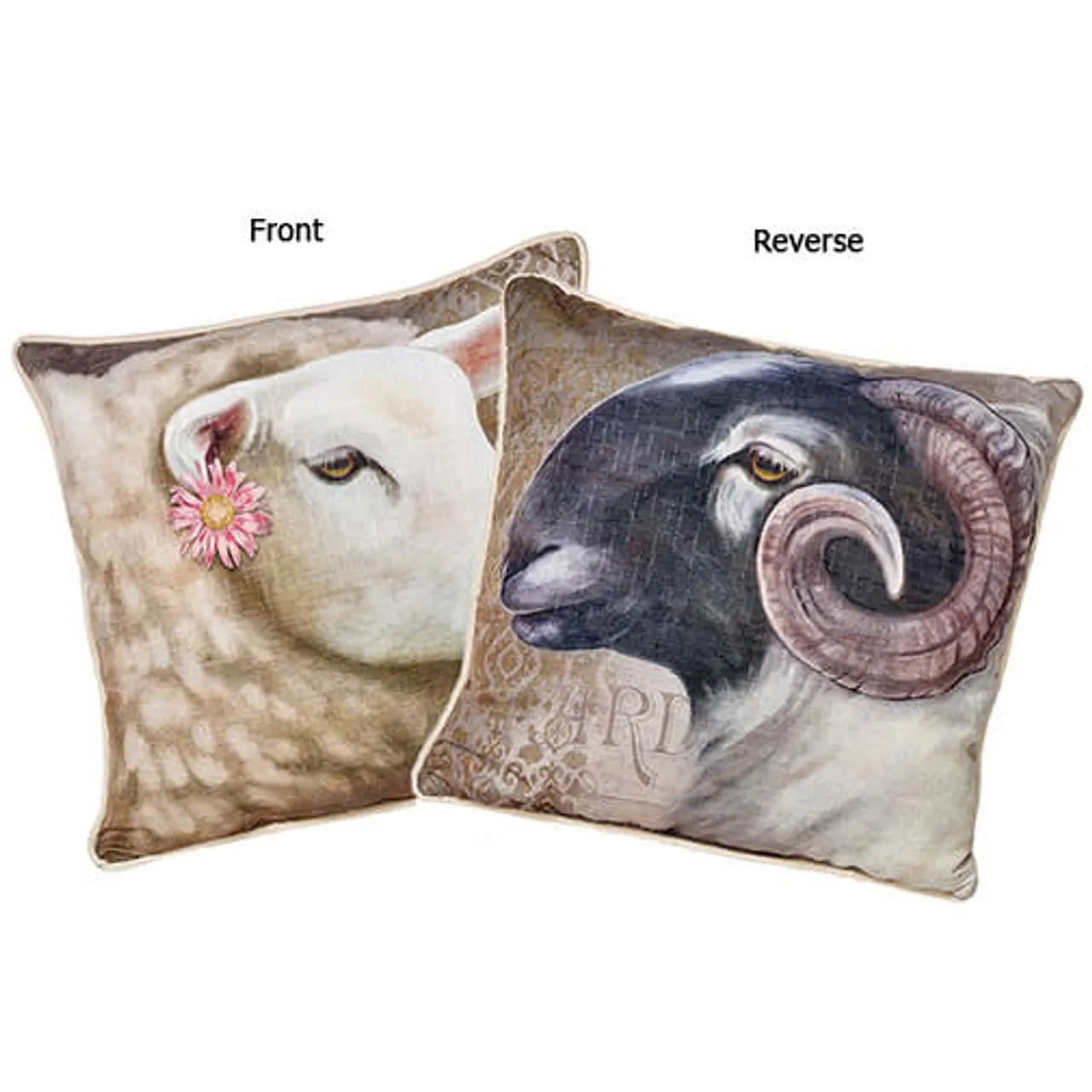 Irish Decor Pillow: Ewe & Ram