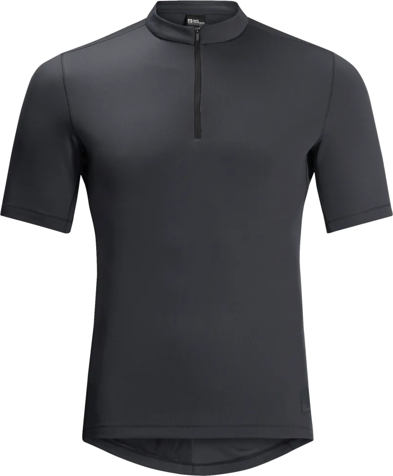 Jack Wolfskin Men&#x27;s Bike Commute Half Zip T-Shirt Phantom | Buy Jack Wolfskin Men&#x27;s Bike Commute Half Zip T-Shirt Phantom here | Outnorth