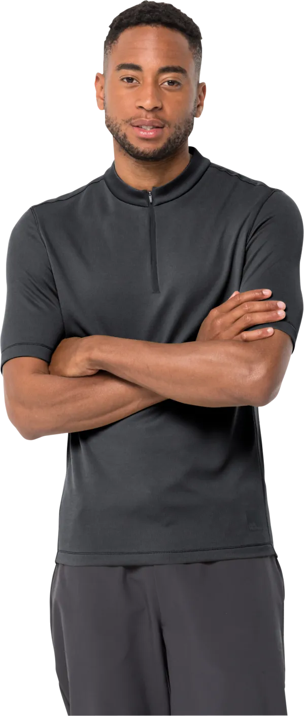 Jack Wolfskin Men&#x27;s Bike Commute Half Zip T-Shirt Phantom | Buy Jack Wolfskin Men&#x27;s Bike Commute Half Zip T-Shirt Phantom here | Outnorth
