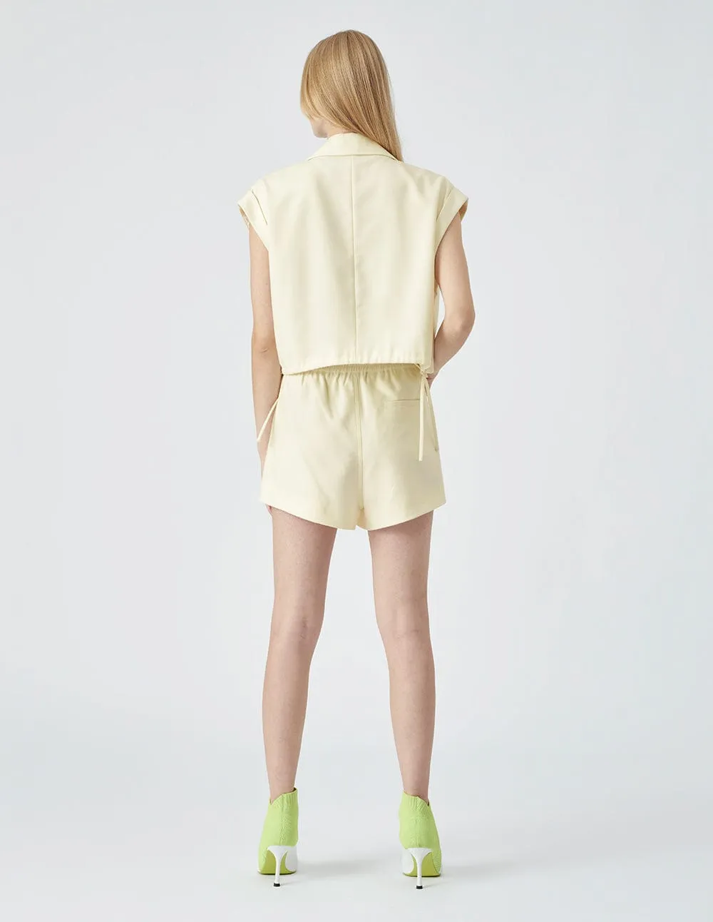 Ladies White Sleeveless Vest Jacket