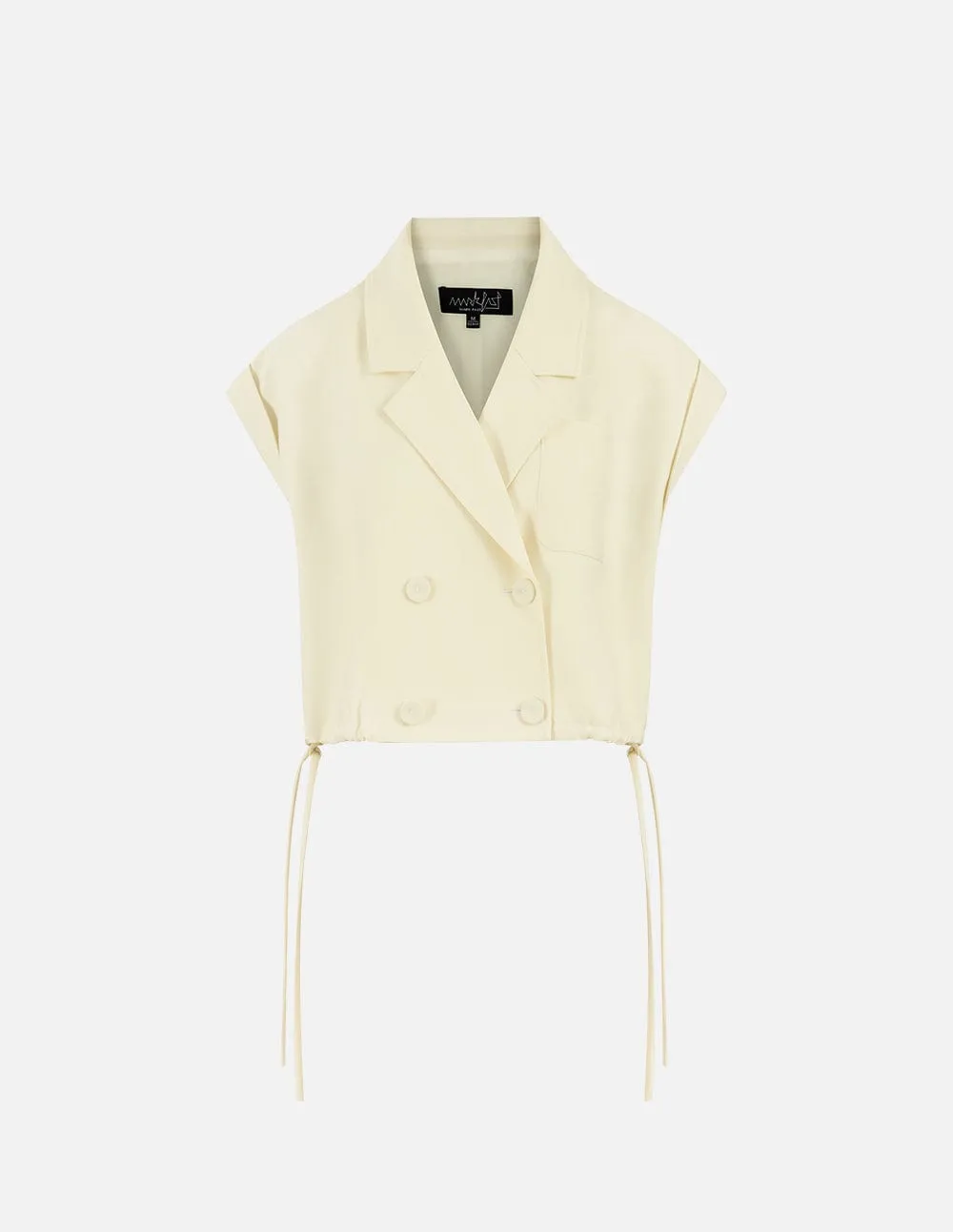 Ladies White Sleeveless Vest Jacket