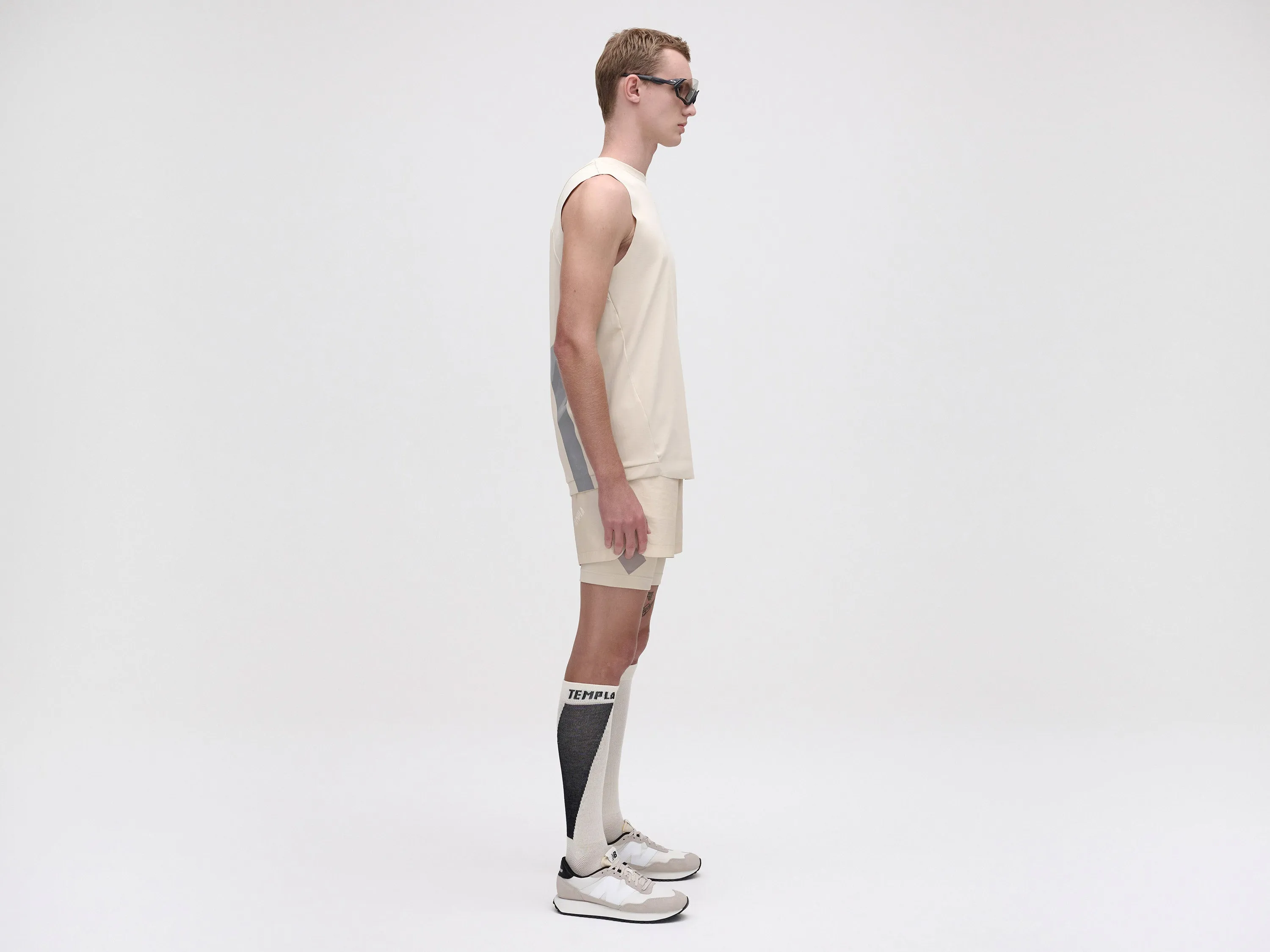 LAYERED TRACK SHORTS - FOG