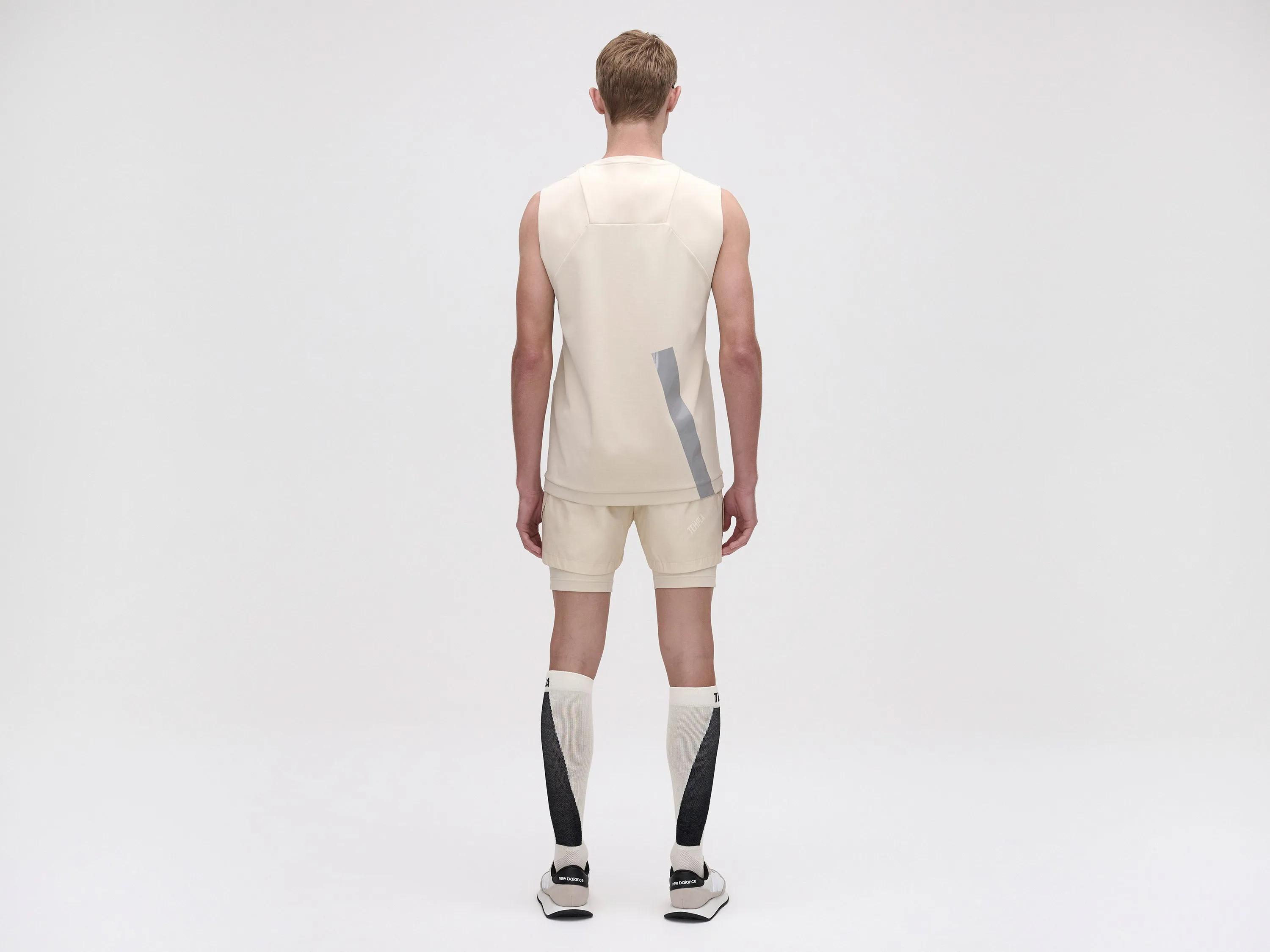 LAYERED TRACK SHORTS - FOG
