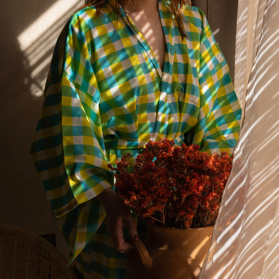 Lena Robe in Citrus Gingham