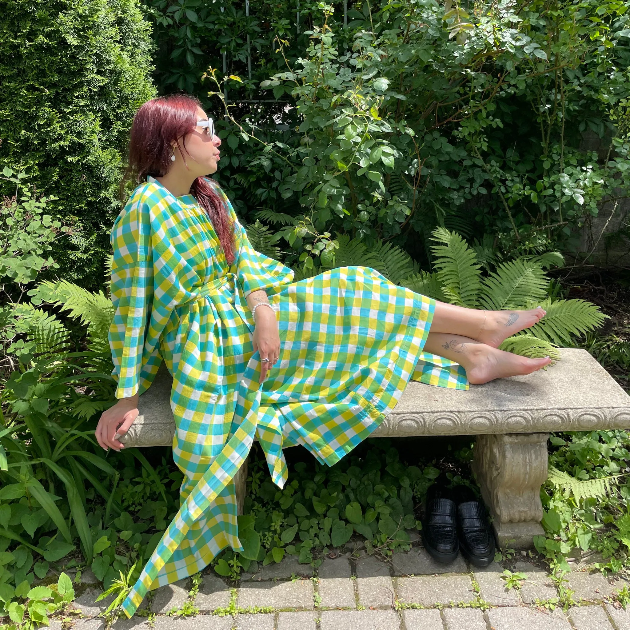 Lena Robe in Citrus Gingham