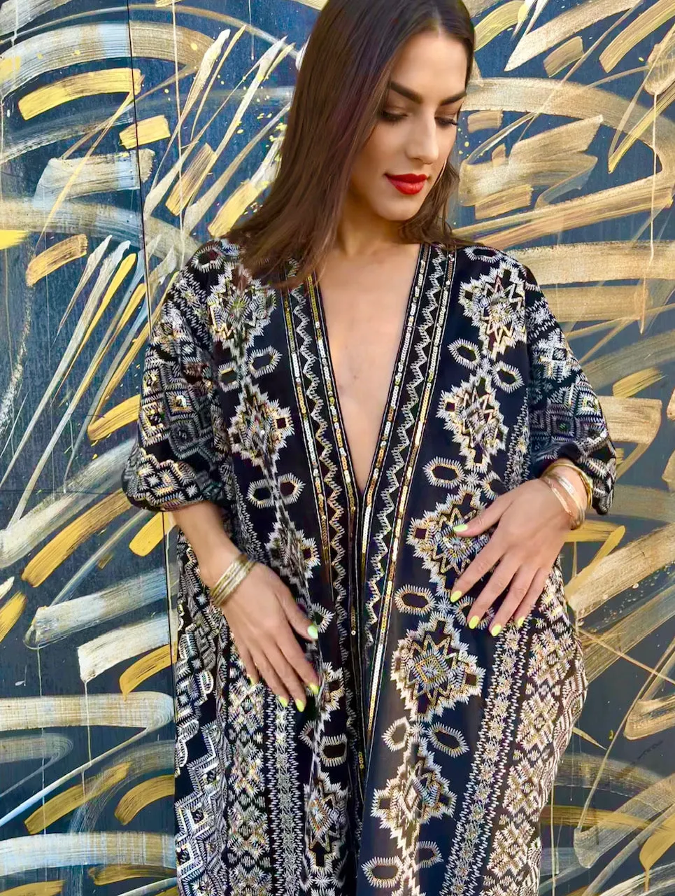 Majestic - V neck Kaftan