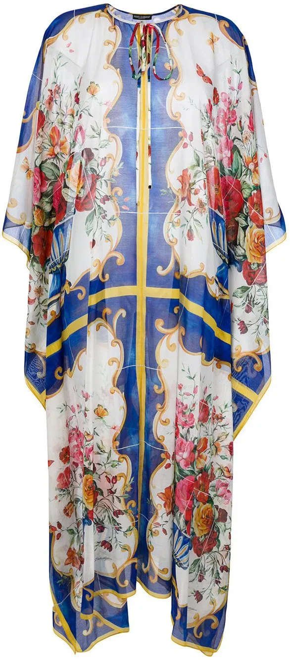'Majolica' Print Kaftan Dress