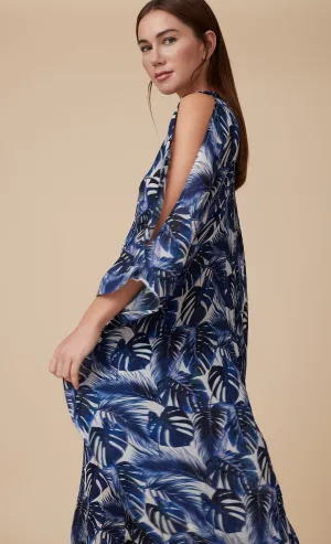 MAYA KAFTAN DRESS INDIGO LEAF