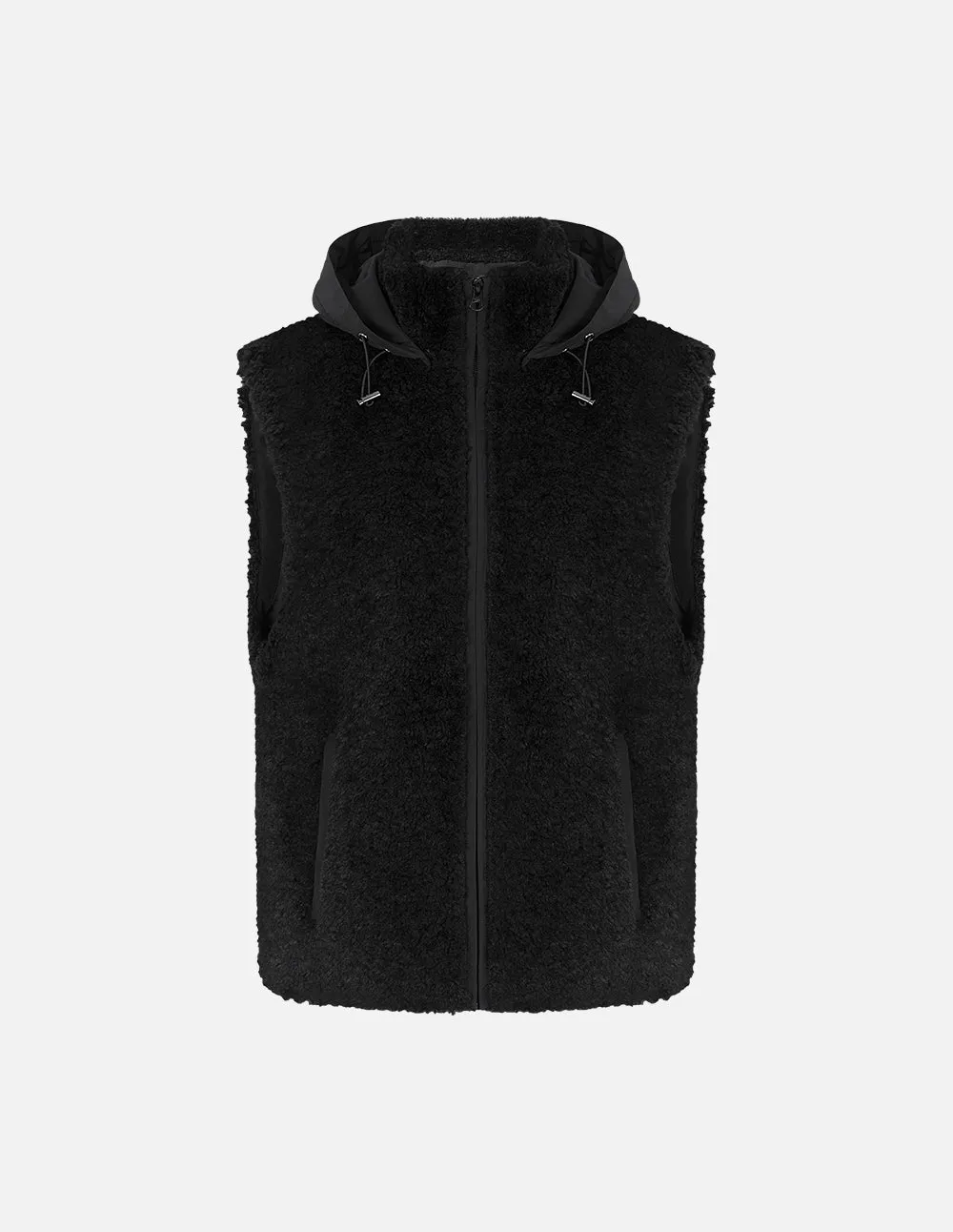 Men's Eco-Friendly Fur Hooded Vest Jacket
