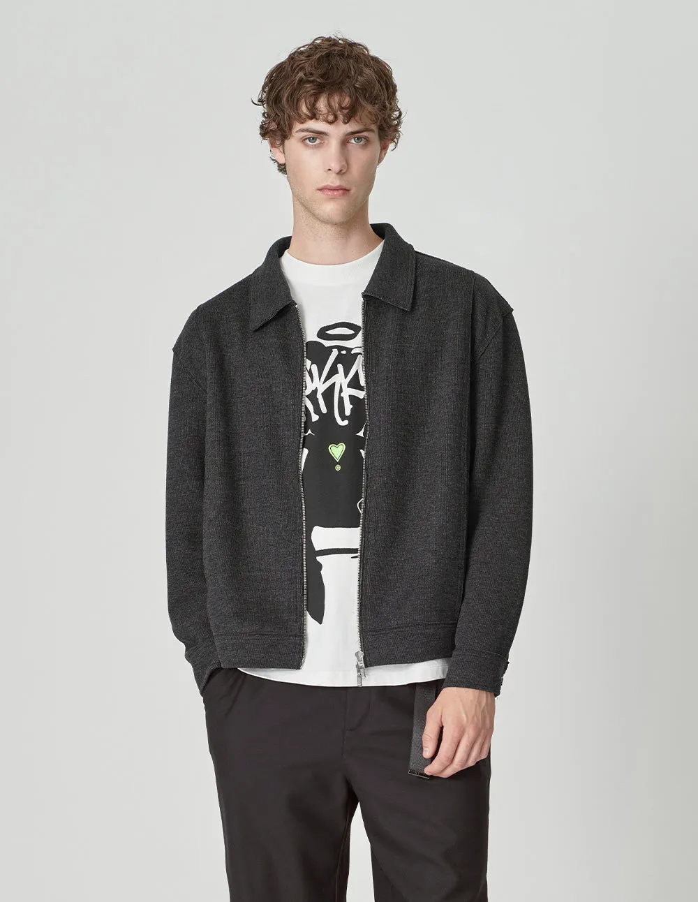 Men's Lapel Velvet Box Knitted Jacket