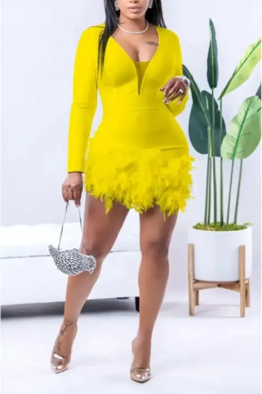 Mesh You Would Mini Dress With Shoulder Pads (S-2XL)