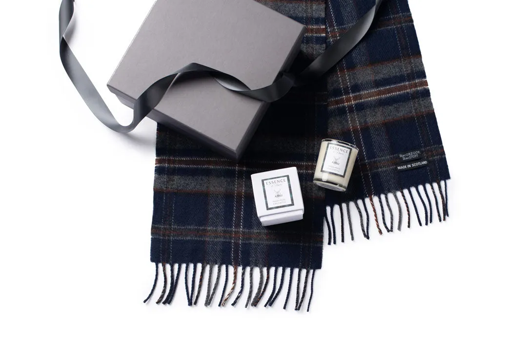 Mist Tartan Gift Box with Luxury Candle