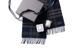 Mist Tartan Gift Box with Luxury Candle