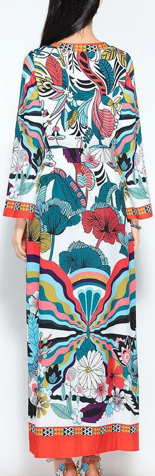 Multi Colored Print Kaftan Dress