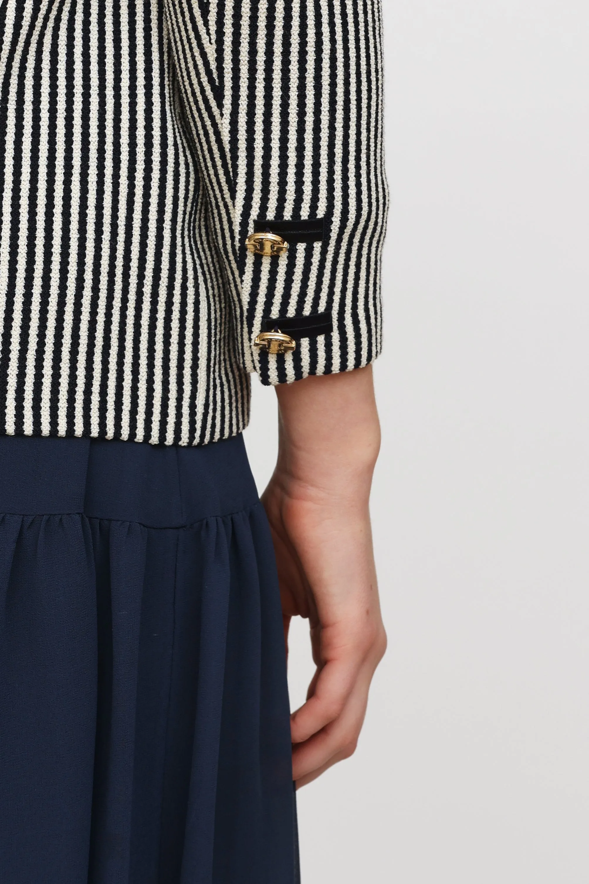 Navy & White Striped Blazer