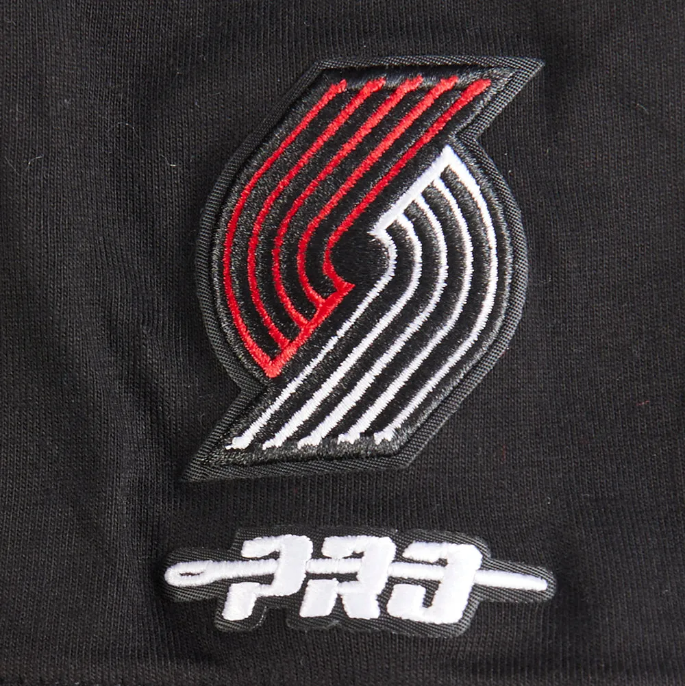 NBA PORTLAND TRAIL BLAZERS CLASSIC TODDLER BOYS SS STRIPED RIB TEE (BLACK/RED)