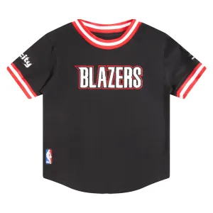 NBA PORTLAND TRAIL BLAZERS CLASSIC TODDLER BOYS SS STRIPED RIB TEE (BLACK/RED)