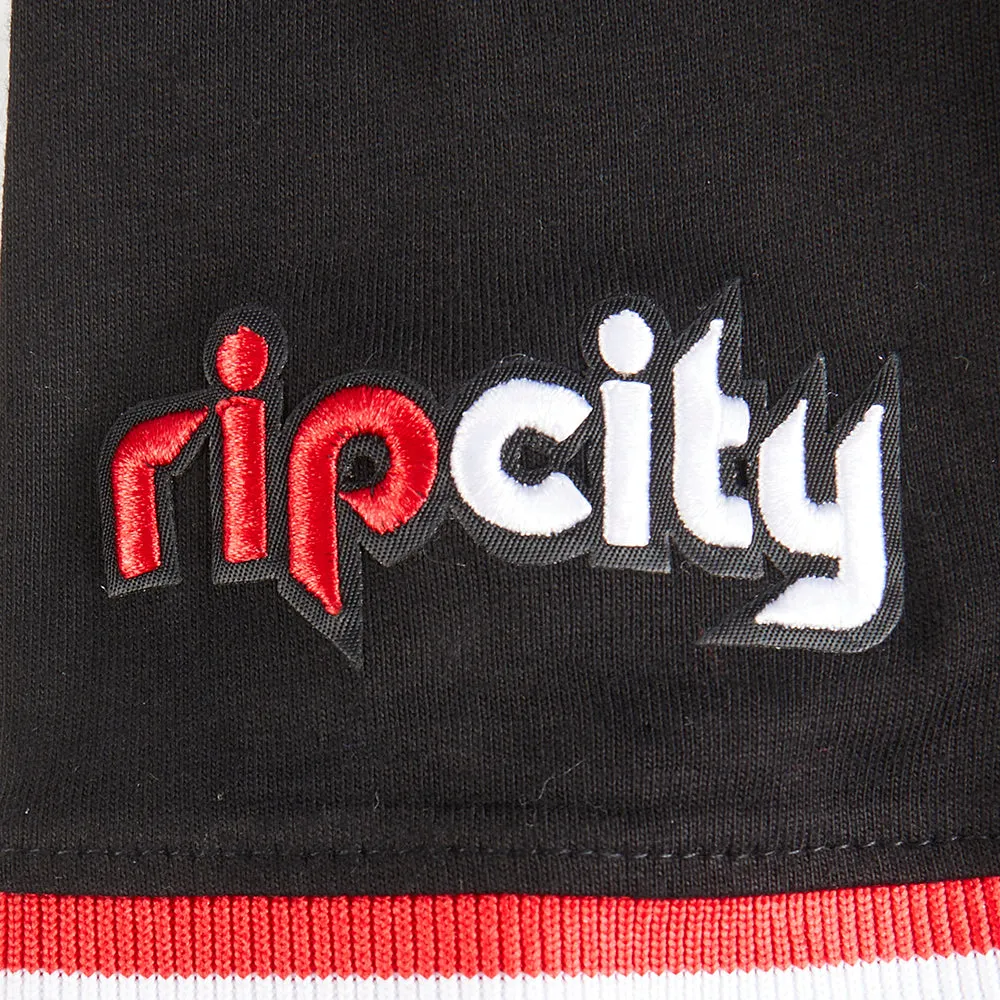 NBA PORTLAND TRAIL BLAZERS CLASSIC TODDLER BOYS SS STRIPED RIB TEE (BLACK/RED)