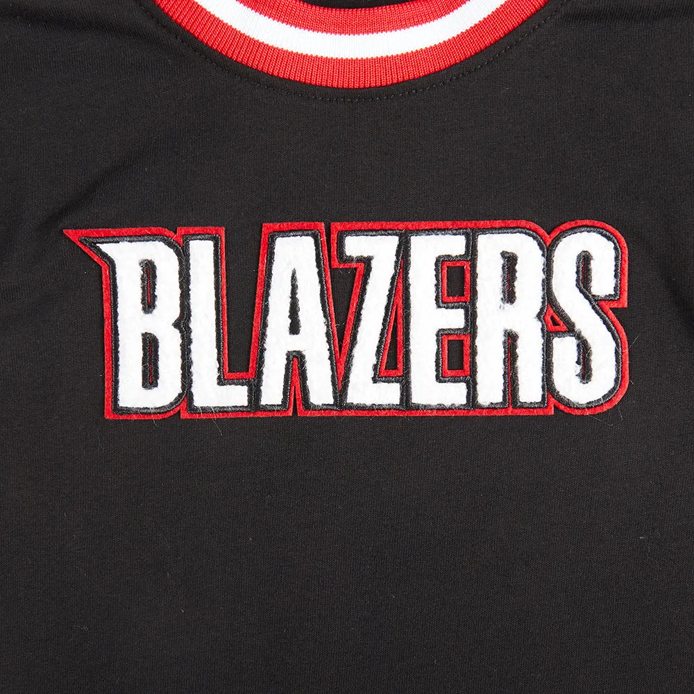 NBA PORTLAND TRAIL BLAZERS CLASSIC TODDLER BOYS SS STRIPED RIB TEE (BLACK/RED)